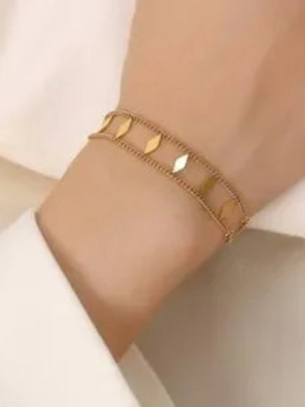 Gold Stainless Steel Geometric Bracelet